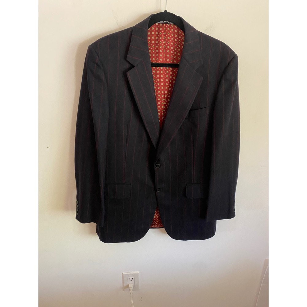 Carroll‎ & Co Chester Barrie Mens 42R Blazer Navy Red Pinstripe Wool England
